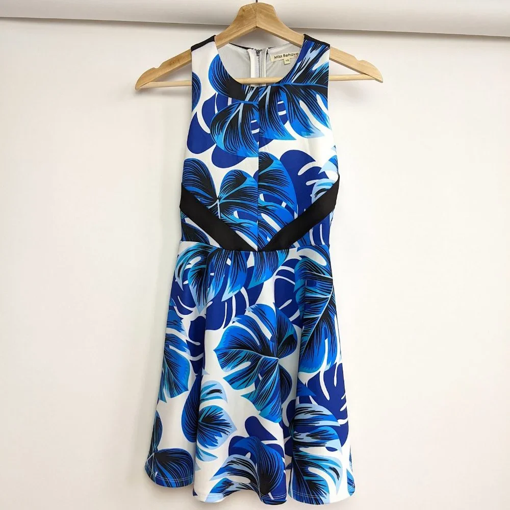 Miss Behave Blue Flower Dress size:10